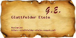 Glattfelder Etele névjegykártya